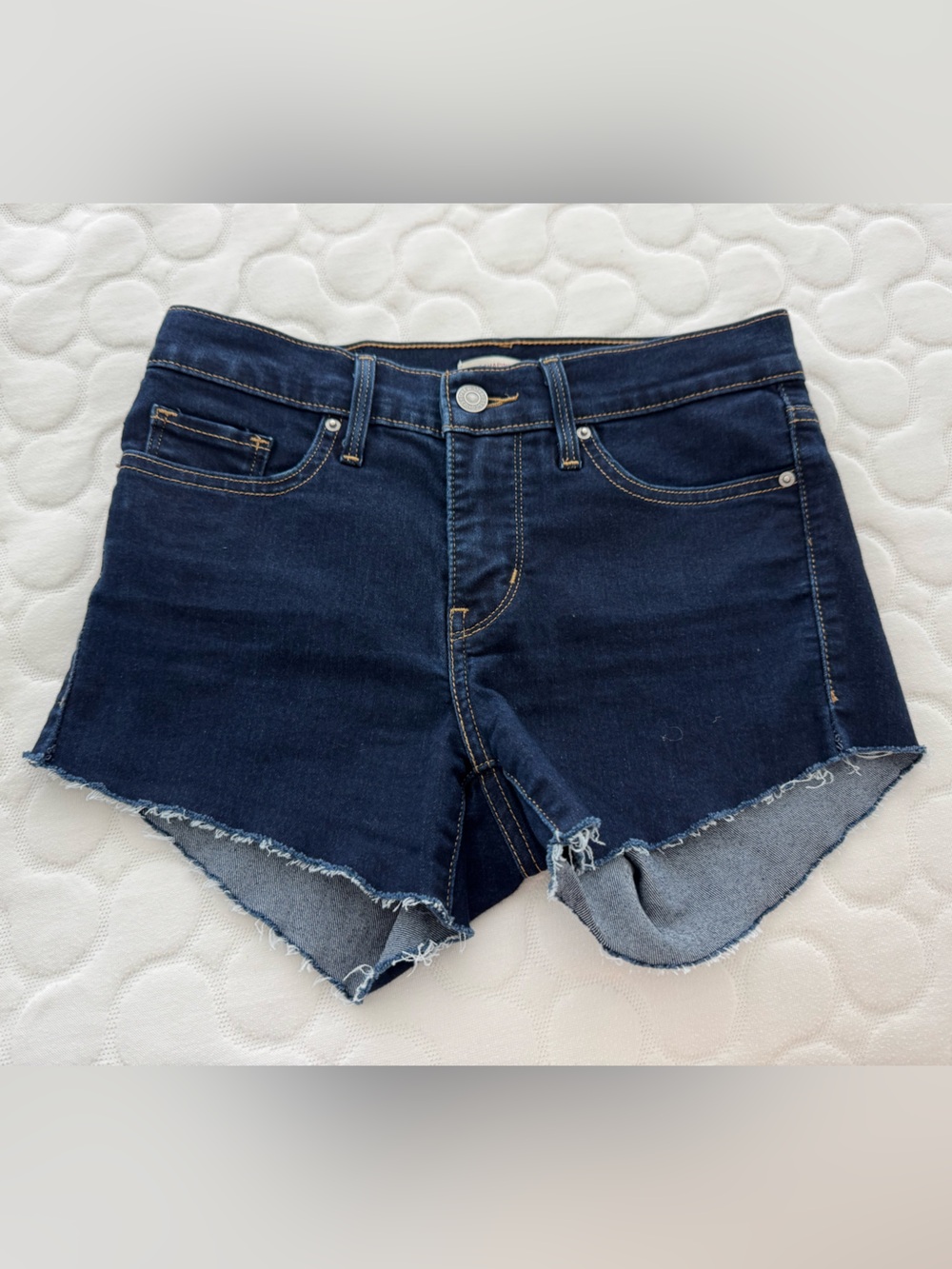 Levi's Dark Blue 314 Shaping Straight Denim Shorts